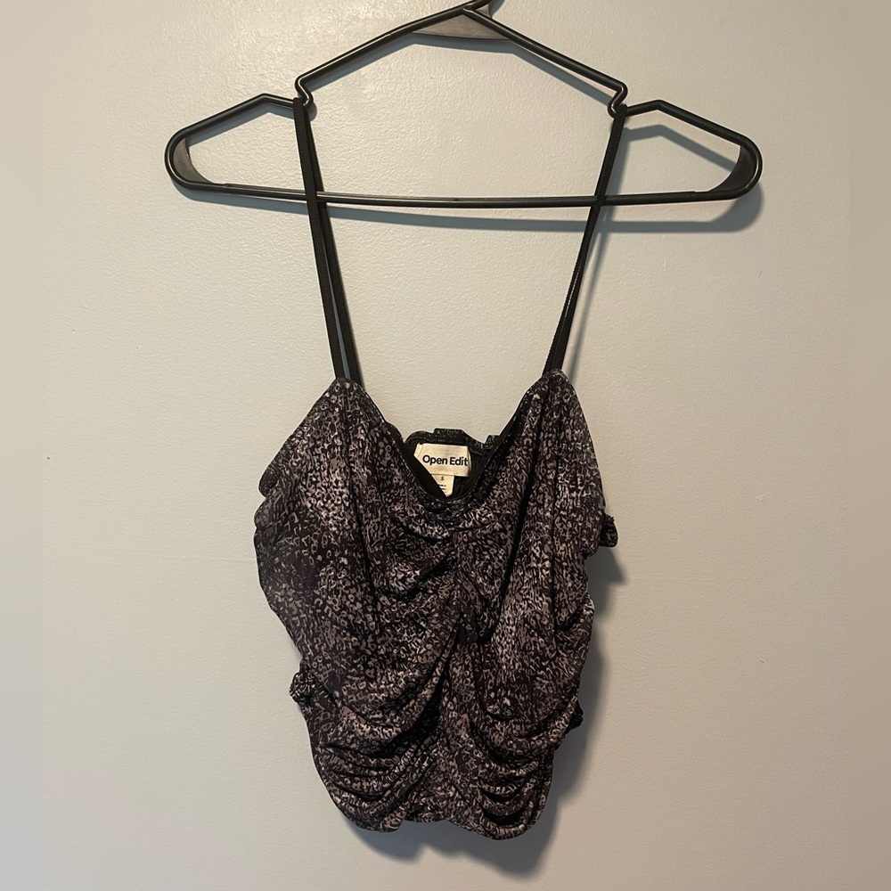 NWOT Open Edit Ruched Silky Crop Top
